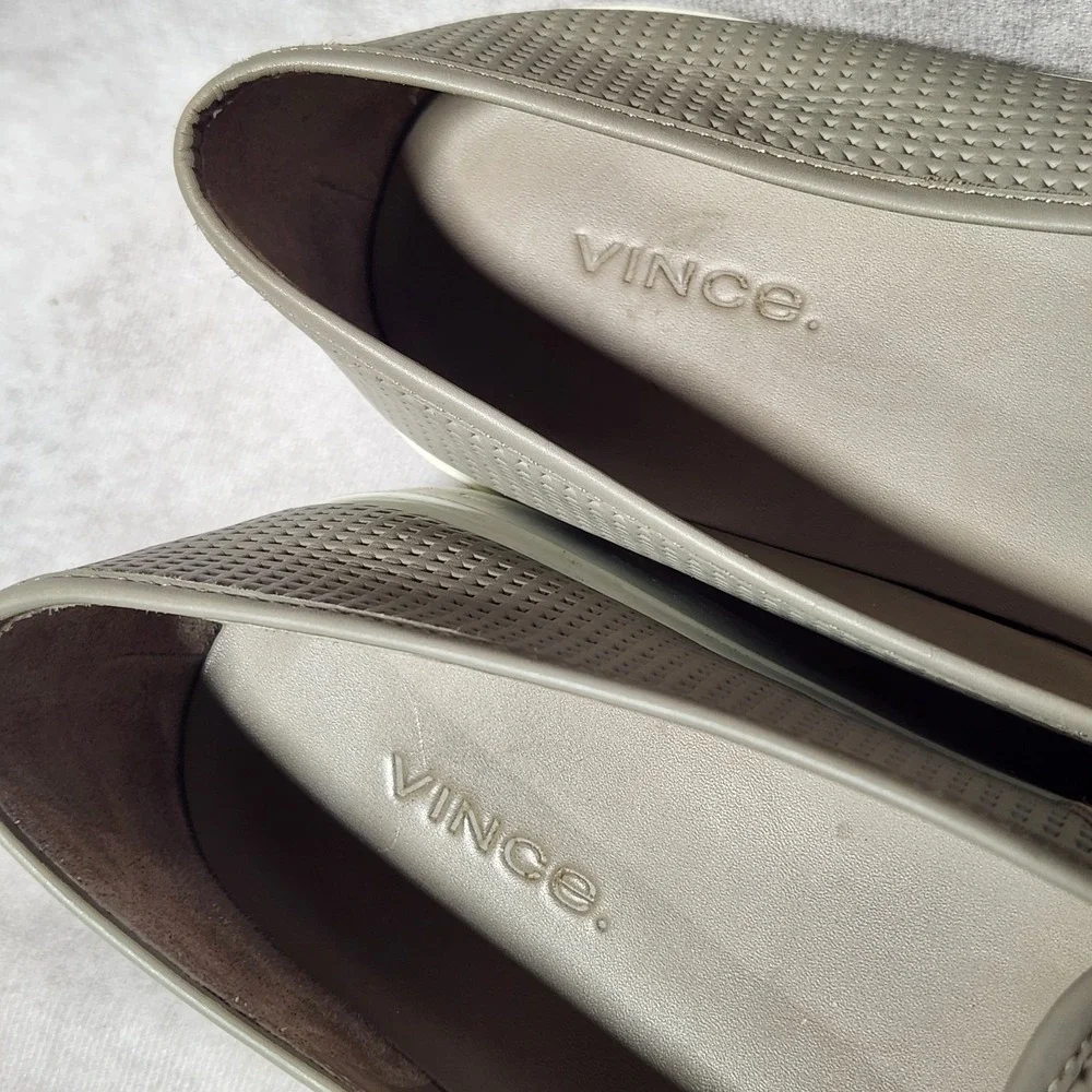 women's VINCE Blair perforated Leather slip-on sneakers Taupe gray‎ size 11